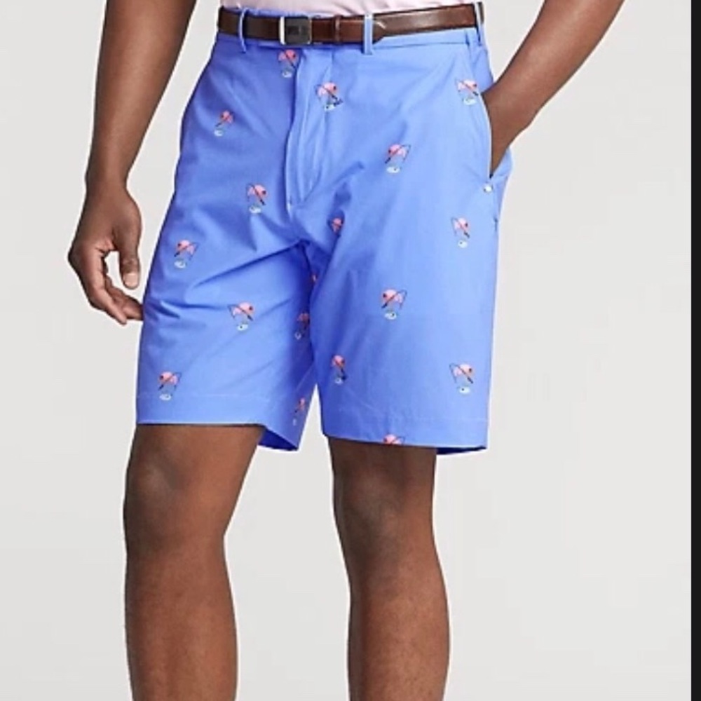 RLX Polo Ralph Lauren Performance Golf Shorts Size 32 Flamingo Blue